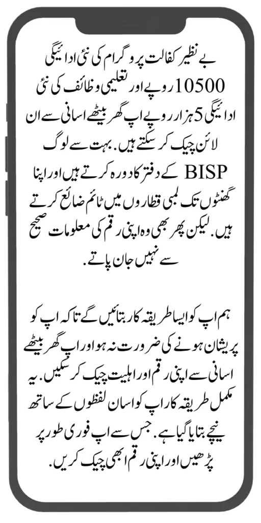 New Payment BISP Kafalat