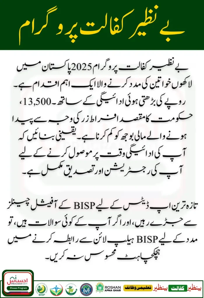 Benazir Kafalat 13500 Payment Distribution Schedule