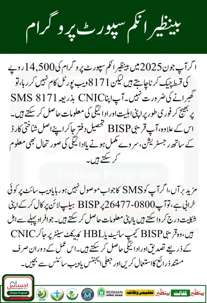 BISP Web Portal Not Working? Quick Ways to Check CNIC for June BISP Payment