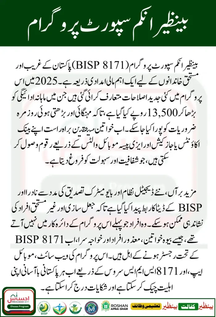 BISP 8171 Benazir Income Support Program 2025