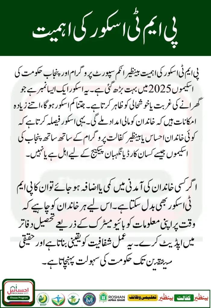 PMT Score Importance in BISP and Punjab Schemes 2025 Complete Guide