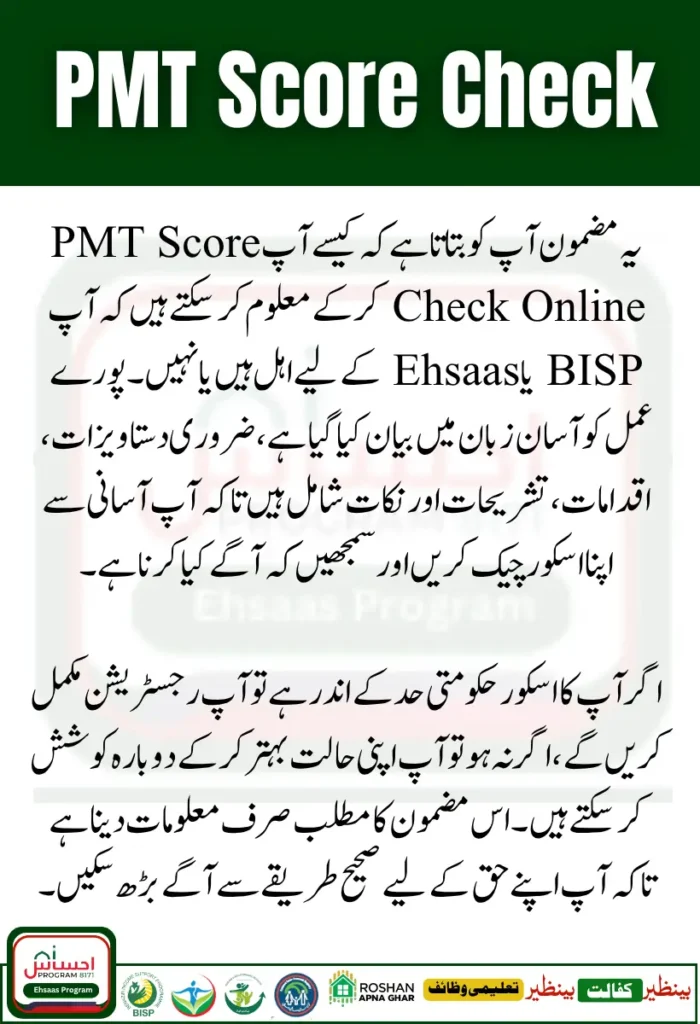 PMT Score Check Online Find Out If You Qualify for BISP or Ehsaas